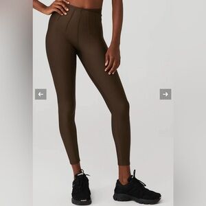 ALO YOGA NWT AIRLIFT HIGH-WAIST 7/8 CORSET LEGGINGS, Size Small, Color Espresso